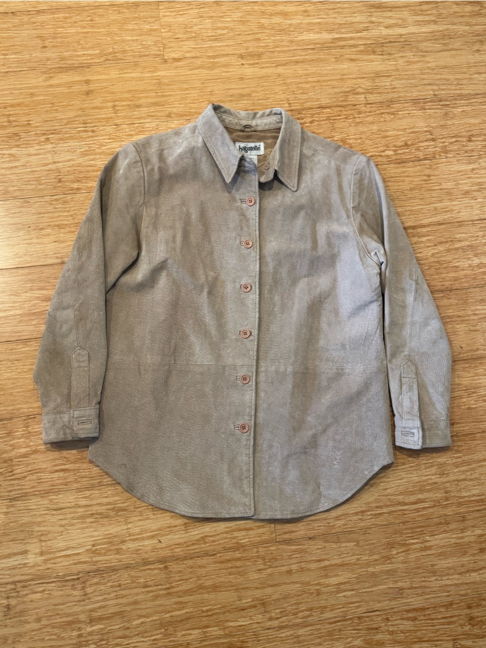Bagatelle tan suede button up shirt jacket
